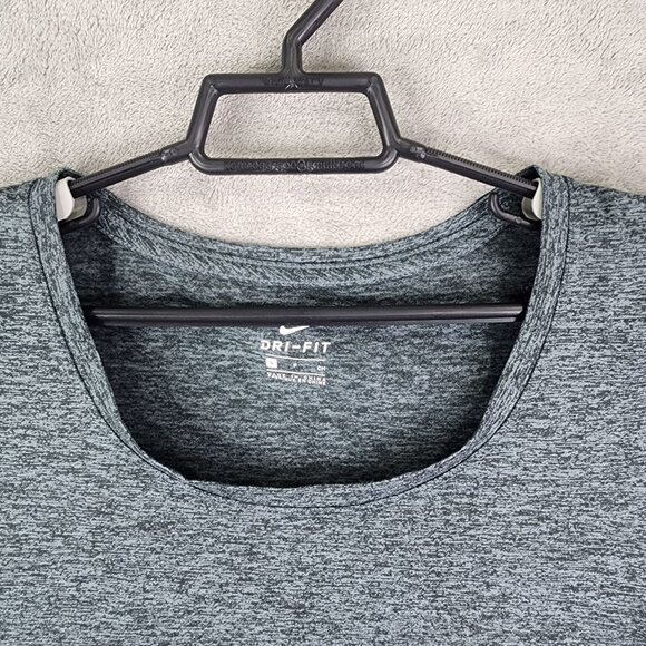 Women's Nike Dri-Fit Shirt Heathered Gray Short Sleeve Round Neck active Size S - Picture 4 of 11